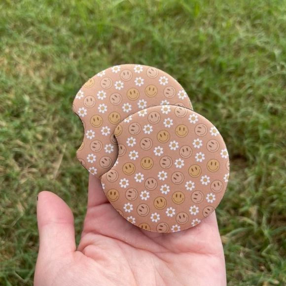 Groovy Daisy Car Coaster Set - Picture 2 of 9